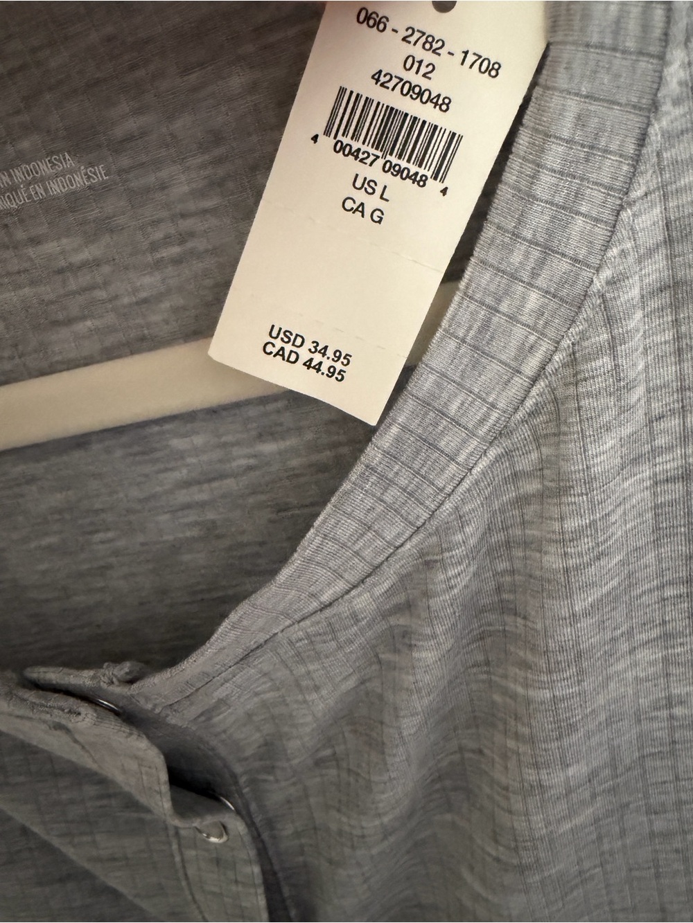 Aerie Lightweight Grey Button-Front Women's Top Gray NWT - Picture 4 of 6
